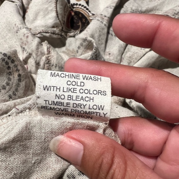 Two Star Dog Women's MIDI Tiered Paisley Linen Cotton Blend Skirt Made In USA Sm - Picture 6 of 6